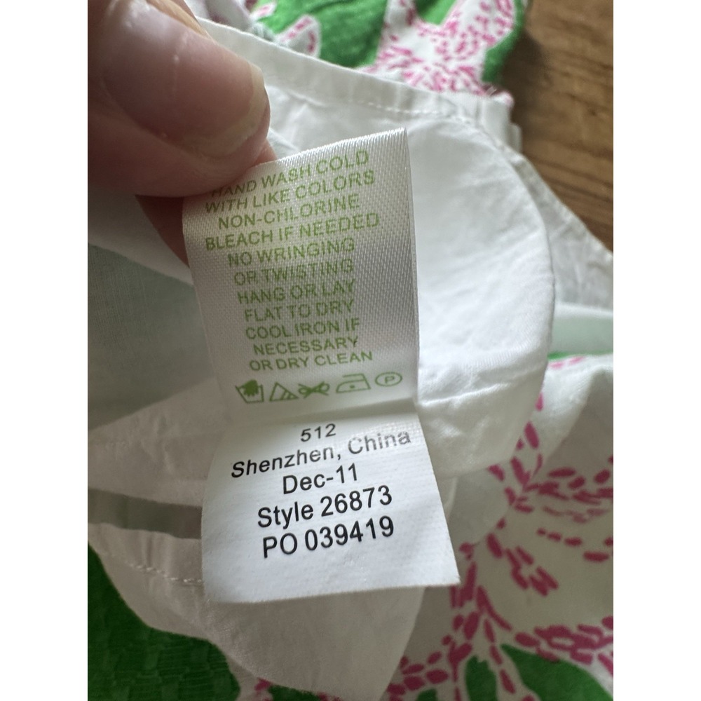 Lilly Pulitzer Amberly Strapless Dress Prep Green Pink Twinkle Floral Sz 2 - Picture 7 of 14